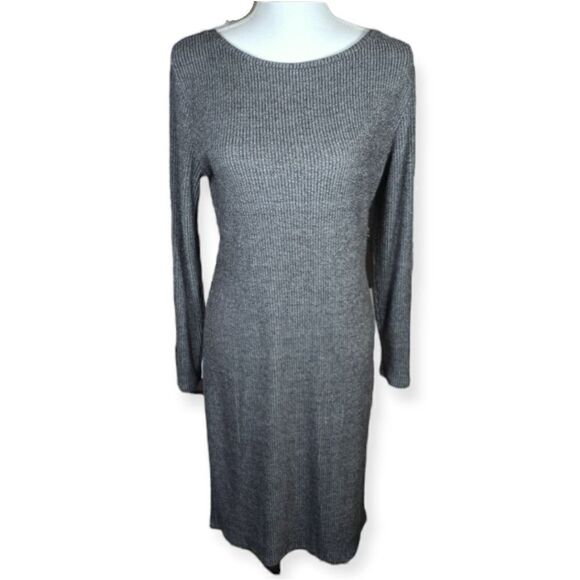 A NEW DAY GRAY MIDI DRESS SZ.L EUC - Picture 1 of 9